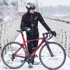 ROCKBROS Men's Winter Cycling Jacket for 5–32°F Thermal Windproof for Biking, Running, Hiking