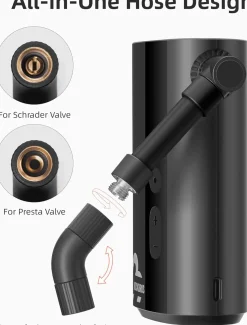 ROCKBROS Mini Bike Tire Pump 150PSI Fast Inflate Auto-Shutoff Digital Gauge