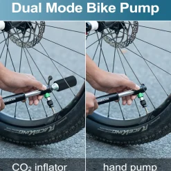 ROCKBROS Mini Hand Bike Tire Pump Dual Mode CO2 or Manual 110PSI