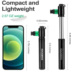 ROCKBROS Mini Hand Bike Tire Pump Dual Mode CO2 or Manual 110PSI