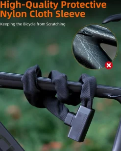 ROCKBROS 8mm Heavy Duty Anti-Theft Bike Chain Lock with Key - 3 Feet Long