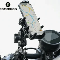 ROCKBROS Motorcycle ATV Adjustable Phone Holder with Vibration Dampener for 4.7-7.1
