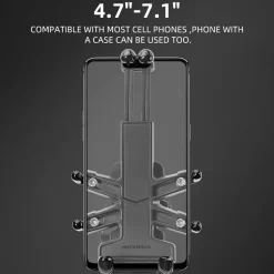 ROCKBROS Motorcycle ATV Adjustable Phone Holder with Vibration Dampener for 4.7-7.1