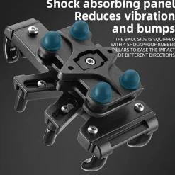 ROCKBROS Motorcycle ATV Adjustable Phone Holder with Vibration Dampener for 4.7-7.1
