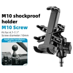 ROCKBROS Motorcycle ATV Adjustable Phone Holder with Vibration Dampener for 4.7-7.1