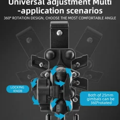 ROCKBROS Motorcycle ATV Adjustable Phone Holder with Vibration Dampener for 4.7-7.1