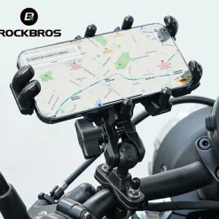 ROCKBROS Motorcycle ATV Adjustable Phone Holder with Vibration Dampener for 4.7-7.1