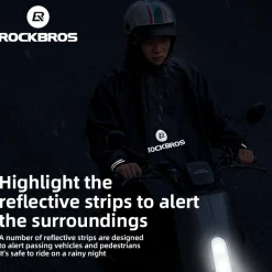 ROCKBROS Motorcycle Cycling Raincoat Hiking Outdoor Poncho Waterproof Cloak