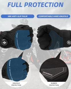 ROCKBROS Motorcycle Gloves for Men Women Touchscreen Hard Knuckles Breathable MTB