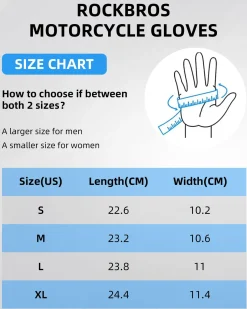ROCKBROS Motorcycle Gloves for Men Women Touchscreen Hard Knuckles Breathable MTB
