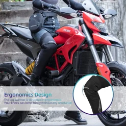 ROCKBROS Motorcycle Knee Pad Winter Leg Warmer with EVA Protector, Windproof for Skiing