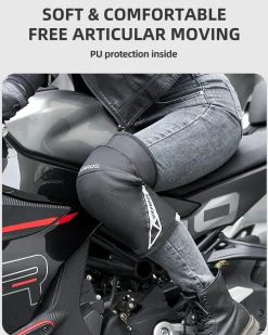 ROCKBROS Motorcycle Knee Pad Winter Leg Warmer with EVA Protector, Windproof for Skiing
