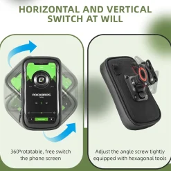 ROCKBROS Motorcycle Phone Mount Waterproof Handlebar Bag Phones Below 6.8”