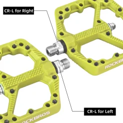 ROCKBROS Mountain Bike Pedals Flat MTB Pedals Nylon Fiber Bicycle Platform Pedals