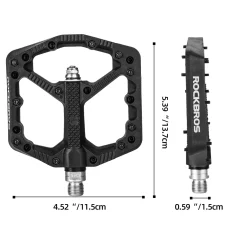 ROCKBROS Mountain Bike Pedals Flat MTB Pedals Nylon Fiber Bicycle Platform Pedals