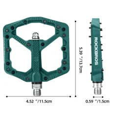 ROCKBROS Mountain Bike Pedals Flat MTB Pedals Nylon Fiber Bicycle Platform Pedals
