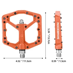 ROCKBROS Mountain Bike Pedals Flat MTB Pedals Nylon Fiber Bicycle Platform Pedals