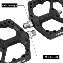 ROCKBROS Mountain Bike Pedals Flat MTB Pedals Nylon Fiber Bicycle Platform Pedals