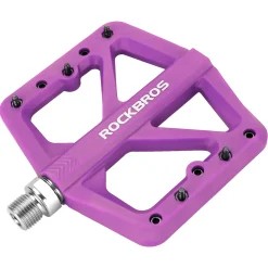 ROCKBROS Mountain Bike Pedals Lightweight Nylon DU Bearing 9/16" MTB Flat Bike Pedals