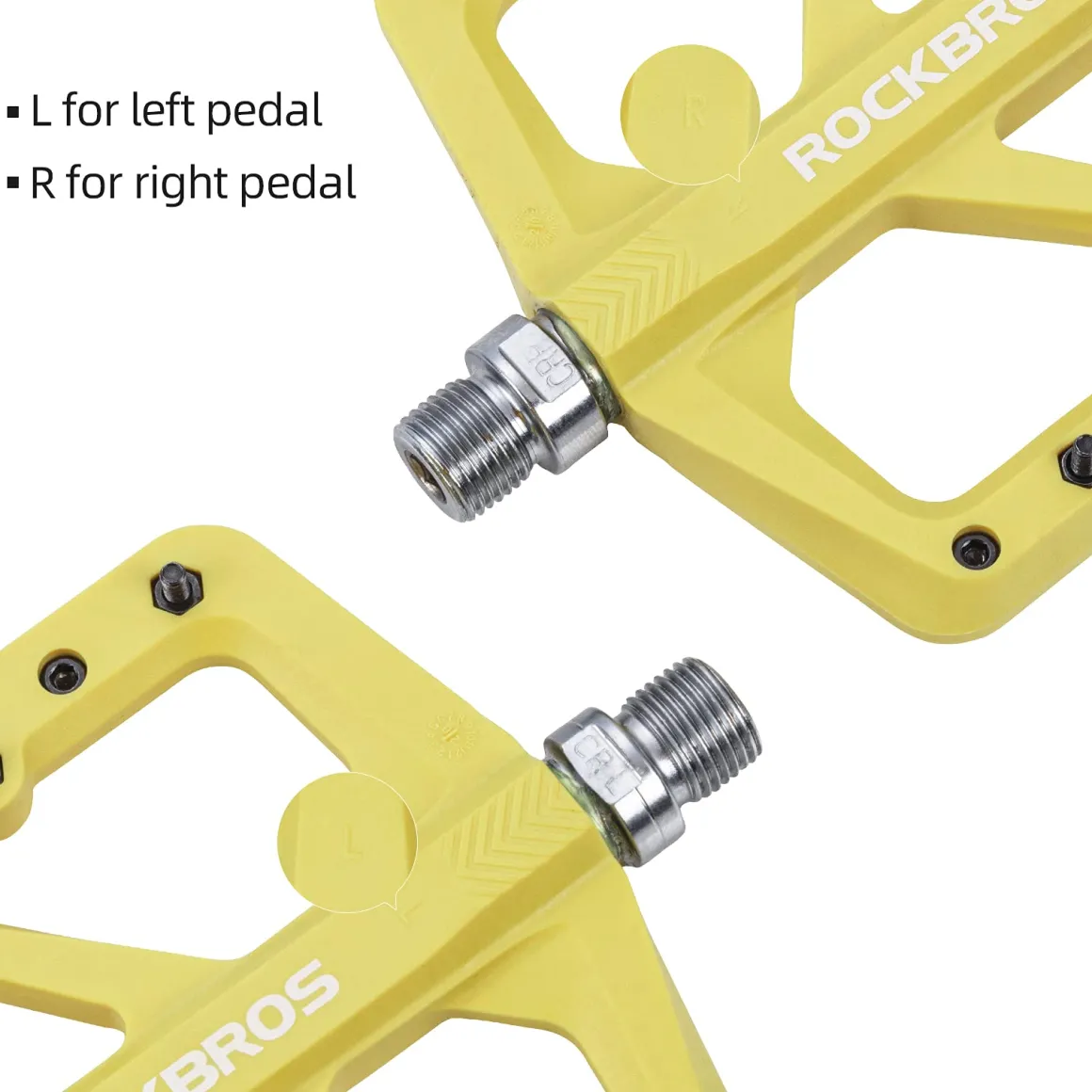 ROCKBROS Mountain Bike Pedals Lightweight Nylon DU Bearing 9/16" MTB Flat Bike Pedals