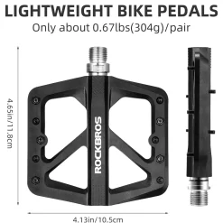 ROCKBROS Mountain Bike Pedals Lightweight Nylon DU Bearing 9/16
