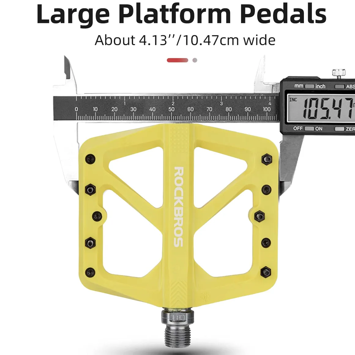 ROCKBROS Mountain Bike Pedals Lightweight Nylon DU Bearing 9/16" MTB Flat Bike Pedals