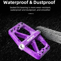 ROCKBROS Mountain Bike Pedals Lightweight Nylon DU Bearing 9/16