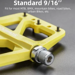 ROCKBROS Mountain Bike Pedals Lightweight Nylon DU Bearing 9/16