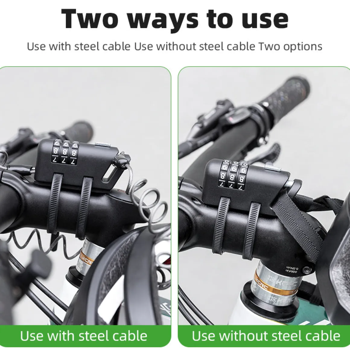 ROCKBROS 1.5M Portable Bicycle Cable Lock - Combination Helmet Lock