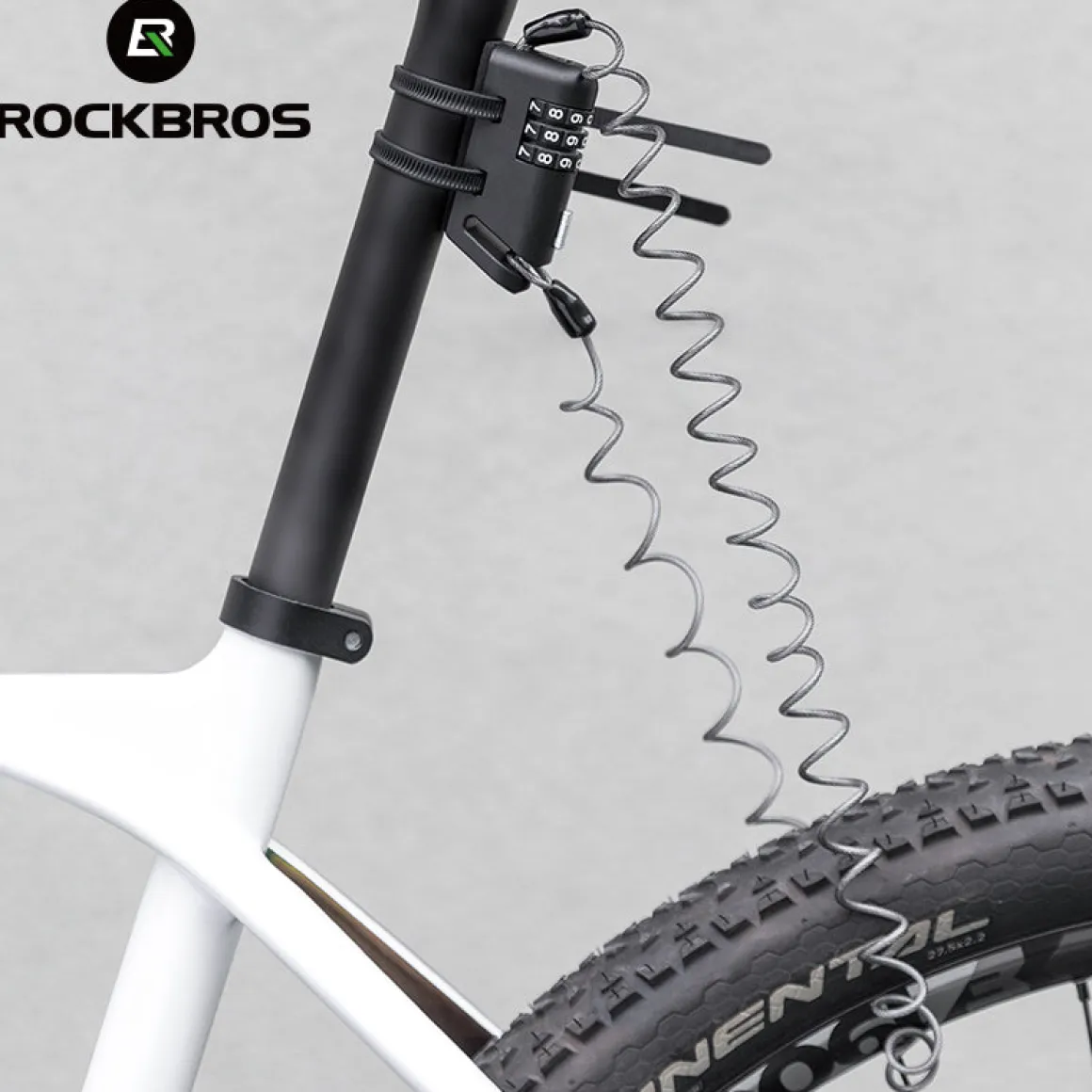 ROCKBROS 1.5M Portable Bicycle Cable Lock - Combination Helmet Lock