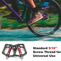 ROCKBROS MTB Pedals Platform Bike Pedal Aluminum 9/16" Bicycle Pedal Non-Slip Lightweight Flat Pedals for BMX Road Mountain Bikes