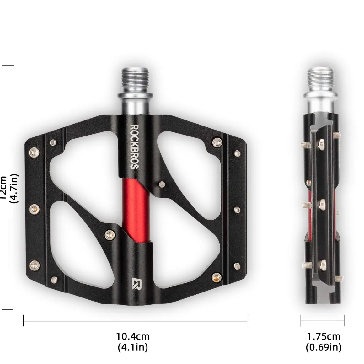 ROCKBROS MTB Pedals Platform Bike Pedal Aluminum 9/16" Bicycle Pedal Non-Slip Lightweight Flat Pedals for BMX Road Mountain Bikes