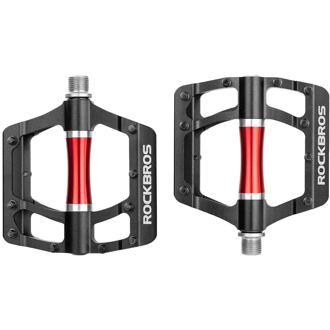 ROCKBROS MTB Pedals Platform Bike Pedal Aluminum 9/16" Bicycle Pedal Non-Slip Lightweight Flat Pedals for BMX Road Mountain Bikes
