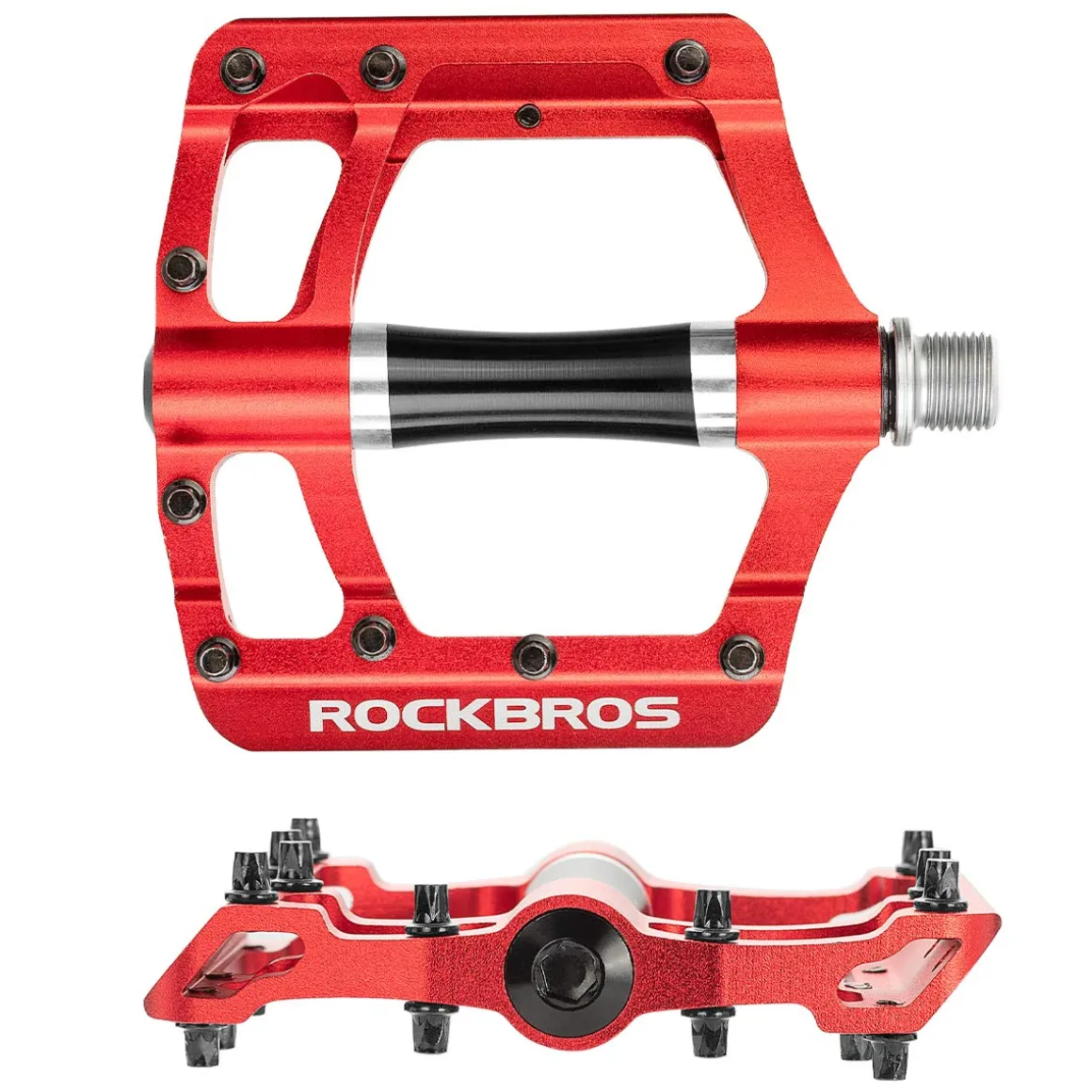 ROCKBROS MTB Pedals Platform Bike Pedal Aluminum 9/16" Bicycle Pedal Non-Slip Lightweight Flat Pedals for BMX Road Mountain Bikes