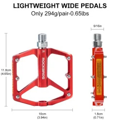 ROCKBROS MTB Reflective Aluminum Pedals 9/16" Sealed Bearing Lightweight