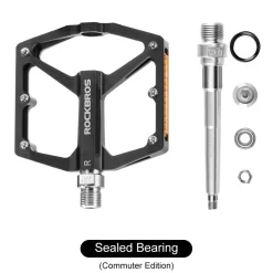 ROCKBROS MTB Reflective Aluminum Pedals 9/16" Sealed Bearing Lightweight