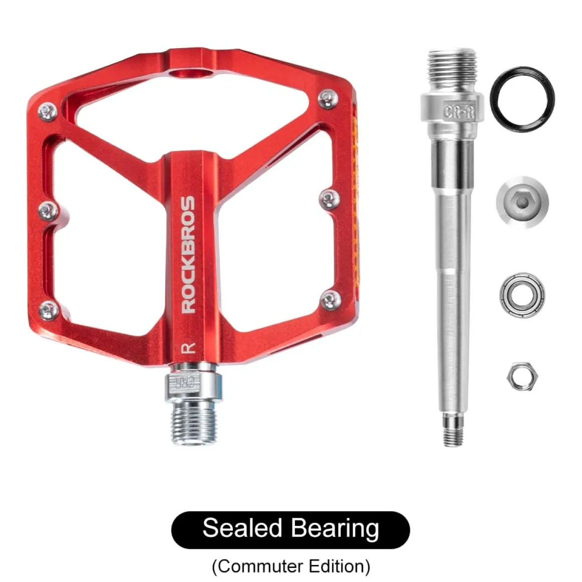 ROCKBROS MTB Reflective Aluminum Pedals 9/16" Sealed Bearing Lightweight