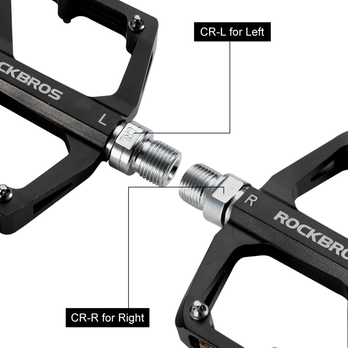 ROCKBROS MTB Reflective Aluminum Pedals 9/16" Sealed Bearing Lightweight