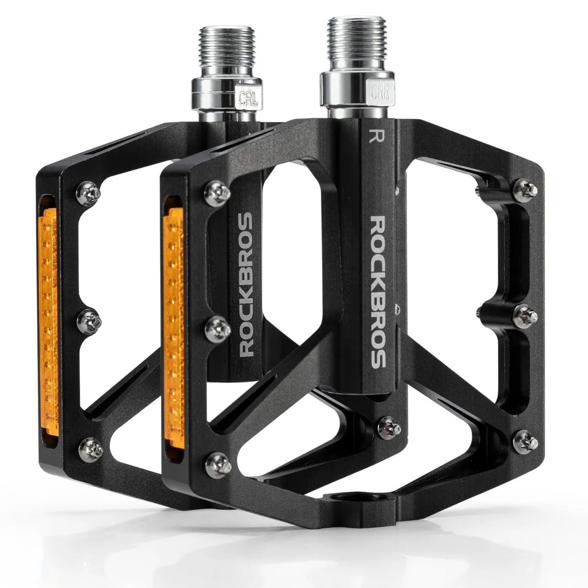 ROCKBROS MTB Reflective Aluminum Pedals 9/16" Sealed Bearing Lightweight