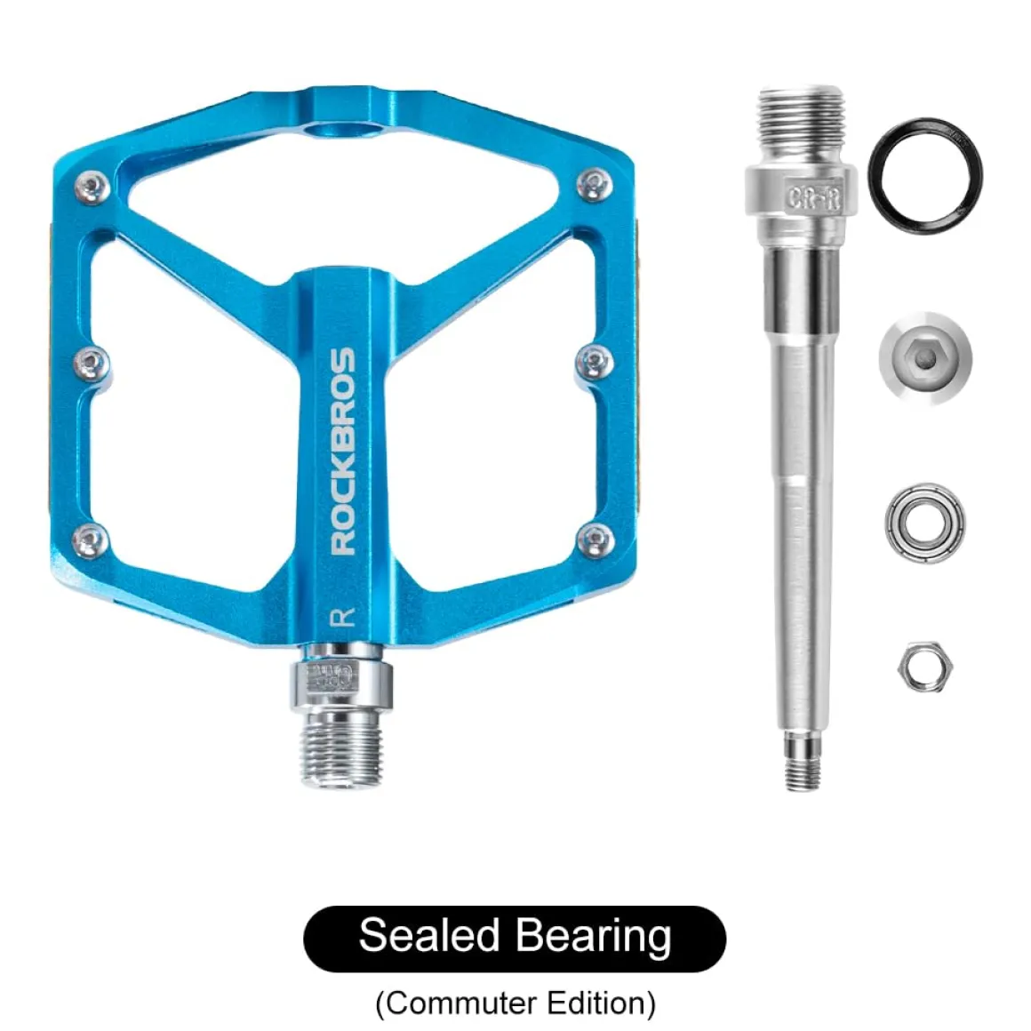 ROCKBROS MTB Reflective Aluminum Pedals 9/16" Sealed Bearing Lightweight