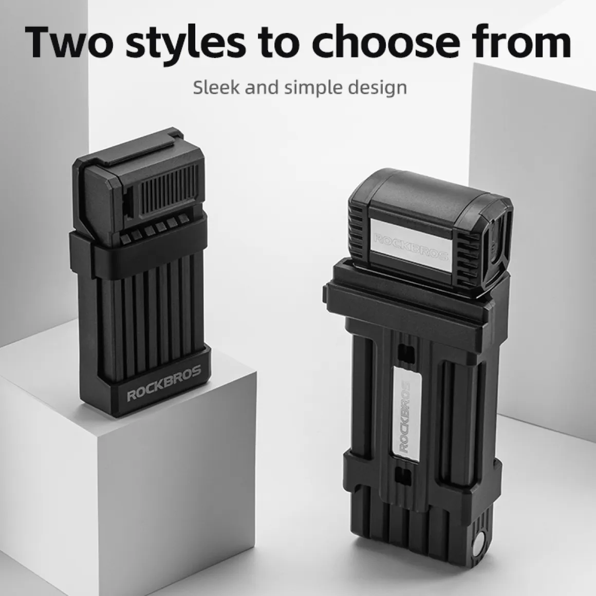 ROCKBROS MTB Road Bike Lock Key Folding Lock E-Bike Motorcycle Steel Lock Portable Antirust Anti-theft