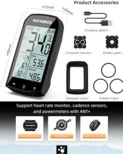 ROCKBROS M1 Wireless Bike Computer GPS 2.9-inch LCD Waterproof Fast Charging