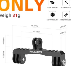 ROCKBROS Out Front Bike Mount Cycling Computer Mount Bike Handlebar 1.25''/ 31.8mm
