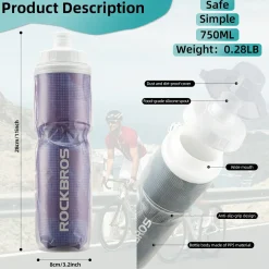 ROCKBROS 24OZ Insulated Bike Water Bottle