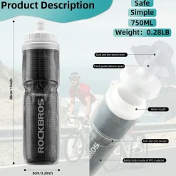 ROCKBROS 24OZ Insulated Bike Water Bottle