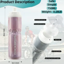 ROCKBROS 24OZ Insulated Bike Water Bottle