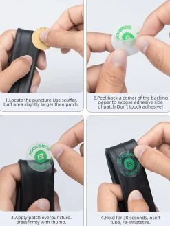 ROCKBROS 18-Pcs Bike Tire Patch Kit, Glueless Tube Repair with Tyre Levers 6-Pack
