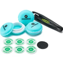 ROCKBROS 18-Pcs Bike Tire Patch Kit, Glueless Tube Repair with Tyre Levers 6-Pack