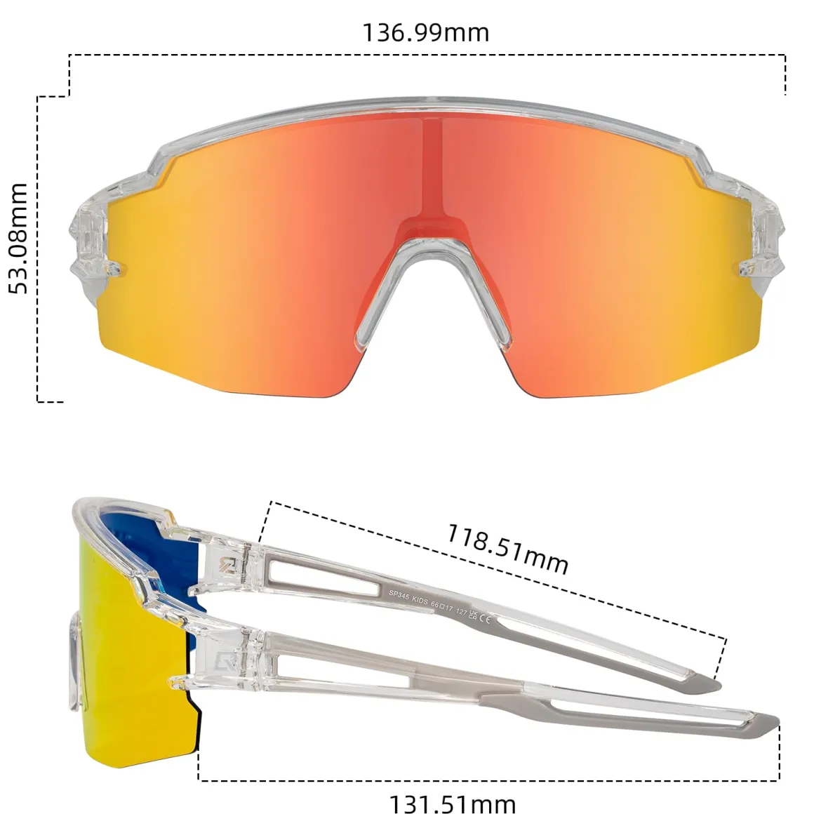 ROCKBROS Polarized Youth Kids UV400 Cycling Sports Sunglasses for Boys Girls Age 8-14