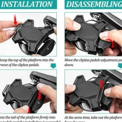 ROCKBROS PP20 cykelpedaladapter SPD-SL/KEO Sort 1 par